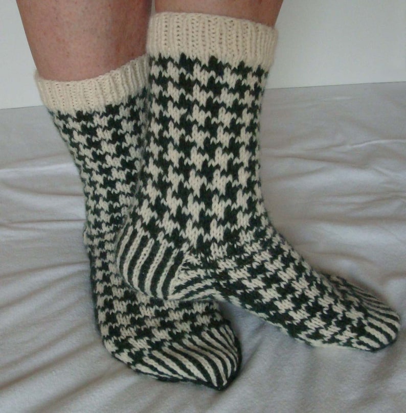 Ankle Socks Houndstooth Fair Isle Slipper Socks Lounge Socks or Slippers