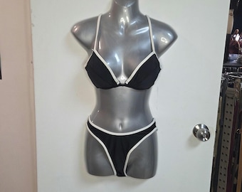 Vintage 90s Victoria's Secret Black White Bikini