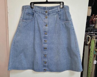 Vintage 90s Nevada denim button down skirt. Nice!!