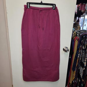 Gonna vintage anni '90 color lampone con coulisse in misto cotone