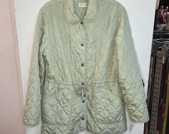 Vintage Y2k 90s Northern Reflrctions Green Quilted Jacket