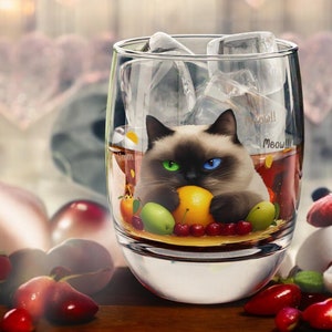 Bicchiere da whisky a forma di gatto giocoso