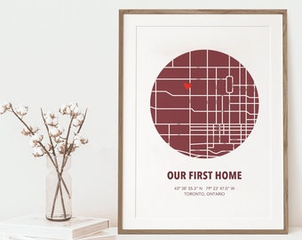 Our First Home, Housewarming Gift, New Home Gift, Our First Home Map, Home Art, Our Home Gift, Family Home, Home Decor, Home Owner, New Home