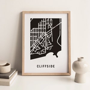 Cliffside Modern Neighbourhood Art Print | (en anglais seulement) | cadeau de pendaison de crémaillère à Toronto | d’art cartographique de Toronto carte de rue personnalisée | Carte personnalisée