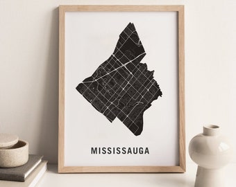 Mississauga Map Print | Toronto City Map Poster | Custom Street Map | Housewarming Gift Ideas for New Homeowner