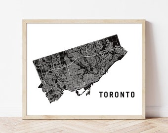 Toronto City Map | Modern Neighbourhood Map | Toronto Housewarming Gift | New Homeowner Gift | Custom Map Art Poster | Personalized Map