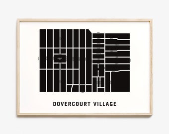 Dovercourt Map | Modern Neighbourhood Art Print | Toronto Housewarming Gift | Toronto City Map Art | Custom Street Map | Personalized Map