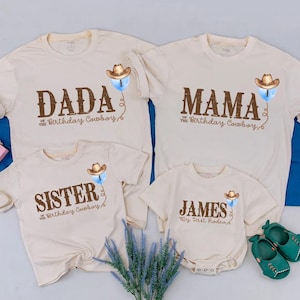 My First Rodeo Family Matching Outfit, Personalized Western Clothes, Custom Cowboy Birthday Shirts, 1st Birthday Gift Idea for a Rodeo Boy