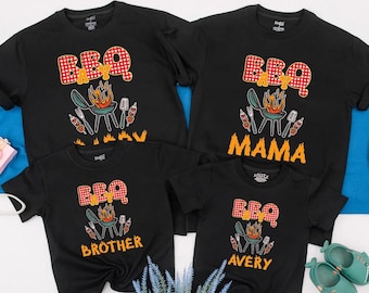 BBQ Family Matching Shirt, Custom Barbecue Party Outfits, Personalized BBQ Family Tee, Grilling Party Clothes, Ideal Gift for Family Cookout