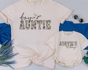 Auntie and Nephew Matching Shirts, Boy Auntie Shirt, Aunties Boy Bodysuit, Duck Hunting Baby Outfit, Baby Shower Gift
