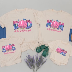Oneder the Sea Birthday Girl Matching Shirts, Family Matching Shirts, Under the Sea First Birthday, Mermaid 1st, Ocean Animals Girls Party