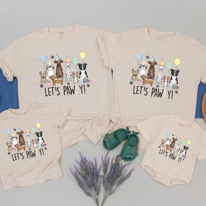 Let's Pawty Puppy Birthday Shirt, Dog Party Shirt, Puppy Birthday Party, Girl Birthday Shirt, Matching Family Shirts, Mommy and Me Outfit