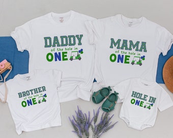 Hole in One Birthday Shirt, 1st Birthday Outfit, Golf Mom Dad Shirt, Matching Tee, Matching Family,Mommy and Me Shirt,Four Year Old Birthday