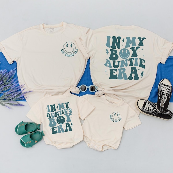 In My Boy Auntie Era Matching Shirt, Aunt Birthday Gift, Custom Family Gift, Aunt and Nephew Shirt,  Gift for Aunt, Gift For Nephew
