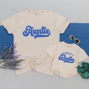Auntie and Auntie&#39;s Bestie shirts, Custom Matching Family shirt, Baby Shower Gift, Cute Kid shirt, Auntie and Nephew Shirt, Gift From Aunt