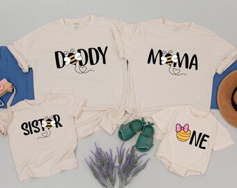 Bee First Birthday Shirts, Mommy Daddy Bee, 1st Birthday T-shirts, Bee Baby Shower, 1st Birthday Shirt, Custom Birthday Shirt, Mommy and Me