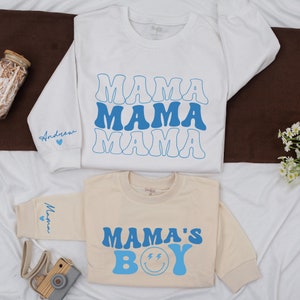 Mama and Mamas Boy Sweatshirts, Mom and Son Matching Shirt, Mommy and Me Sweaters, Toddler Boy Sweatshirt, Gift for Mom,  Mommy and Me Shirt