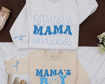 Mama and Mamas Boy Sweatshirts, Mom and Son Matching Shirt, Mommy and Me Sweaters, Toddler Boy Sweatshirt, Gift for Mom,  Mommy and Me Shirt