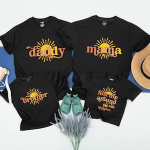 Custom First Trip Around The Sun Birthday Shirt, Sun Birthday, Boho Matching Family Shirts, Mommy and Me Shirts, 1st Birthday Outfit Sun tee