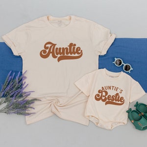 Personalized Auntie And Auntie&#39;s Bestie Shirt, New Aunt Shirt, Auntie and Nephew Shirt, Niece Kid Shirt, Auntie T-Shirt, Best Gifts for Aunt