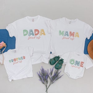 Dinosaur Family Matching Shirts, Birthday Tshirts, Custom Birthday Gift, Funny Birthday Tee, Dinosaur Outfit, Mama Daddy Saurus, Kids Dino