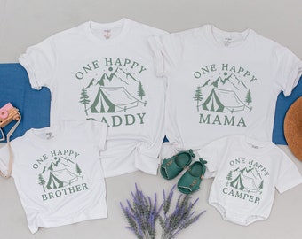 One Happy Camper Shirt, First Birthday Shirt, Camping 1st Birthday Outfit, One Happy Camper Matching Family Tees, Camp Mommy and Me Shirts