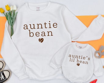 Auntie Bean and Auntie's Lil Bean Sweatshirt, Auntie Me Sweatshirts, Aunt Sweatshirt, Aunt Niece Shirts, Best Gifts for Aunt, Aunt Nephew