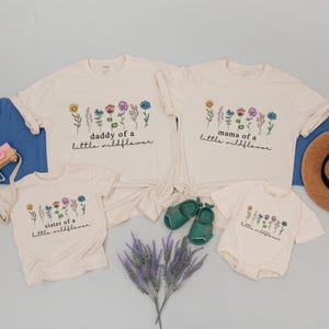 Wild One Birthday Shirt, Little Wildflower Birthday Tee, Wildflower Family Shirts, Wild Flower First Birthday Outfit, Matching Family Shirt