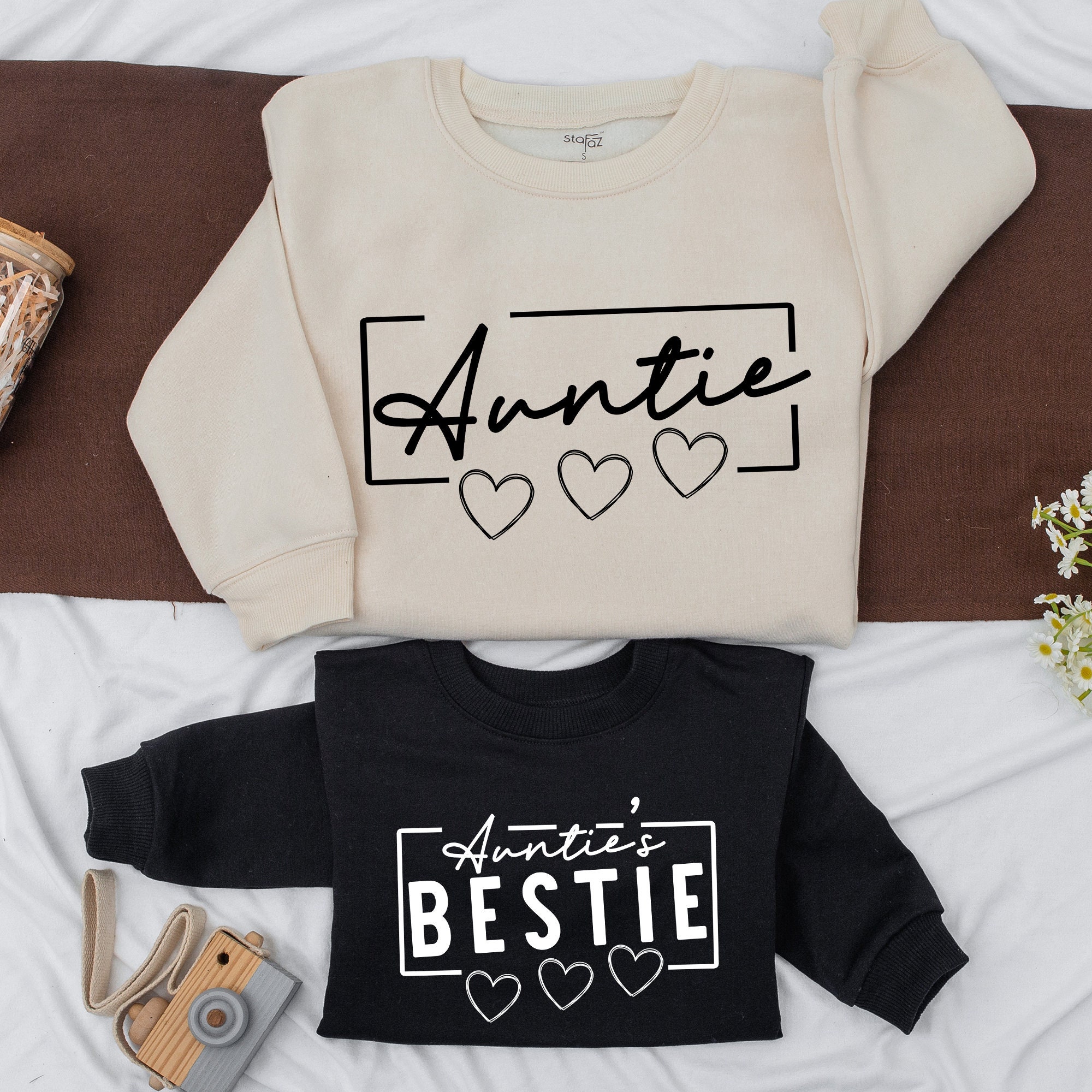 Custom Auntie And Aunties Bestie Sweatshirt Aunt Matching Family Shirt Custom Auntie And Aunties Bestie Sweatshirt Aunt Matching Family Shirt