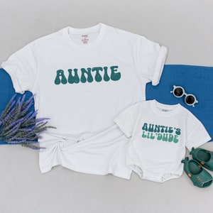 Personalized Auntie And Auntie&#39;s Lil&#39;Dude Shirt, Matching Family Shirt, Auntie and Nephew Shirt, Niece Kid Shirt, Auntie Sweatshirt, Nephew