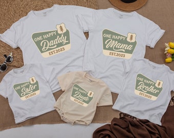 One Happy Camper Shirt, First Birthday Shirt, Camping 1st Birthday Outfit, One Happy Camper Matching Family Tees, Camp Mommy and Me Shirts