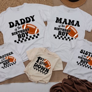 Football First Birthday Matching Family Shirts, Football Birthday Outfit, Mom Baby Outfit, Mommy and Me Shirt, Family Birthday Party
