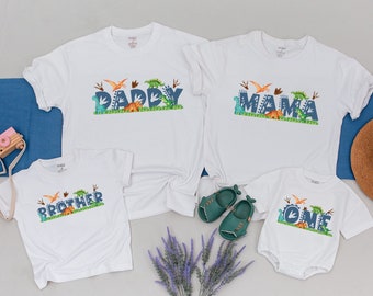 MamaSaurus/DadaSaurus Tees, Matching Family Dinosaur Birthday shirts, Kids Dino Tee, Mom/Dad Dino Tees,Mommy and Me Family Tees,1st Birthday