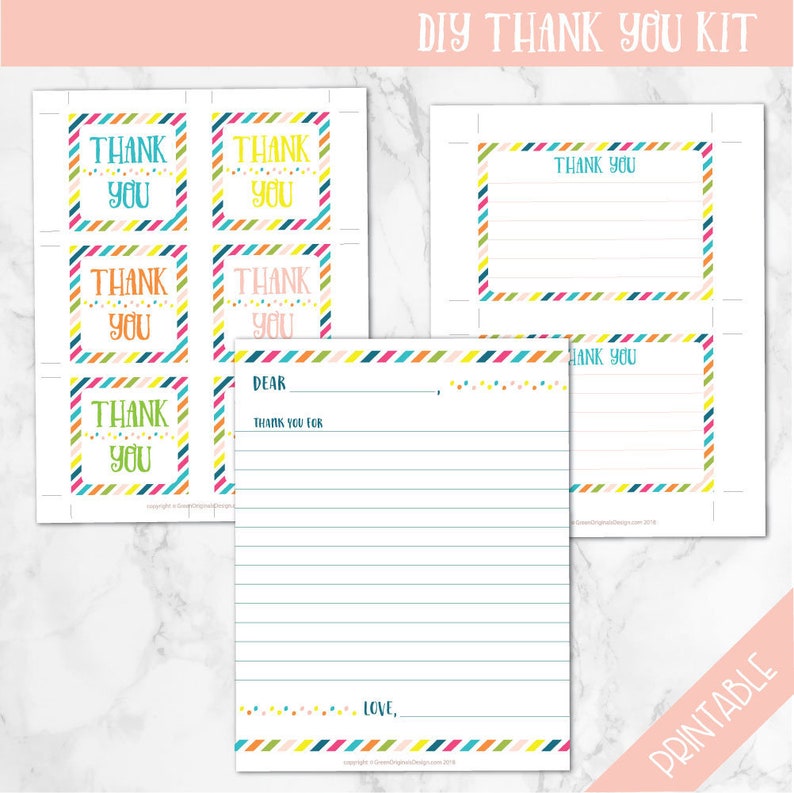 Printable Thank You Cards and Stationery Homeschool Thank You and Gratitude for Character Training and Virtues DIY Thank You Kit