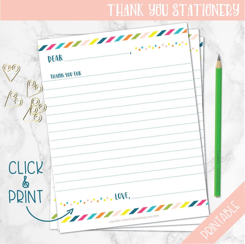 Printable Thank You Cards and Stationery Homeschool Thank You and Gratitude for Character Training and Virtues DIY Thank You Kit