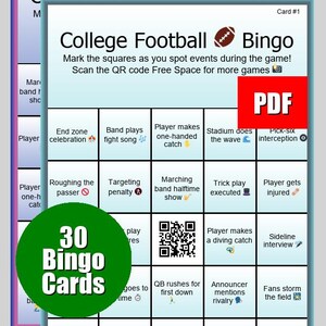 11+ Cool College Football Bingo Cards 11+ Cool College Football Bingo Cards