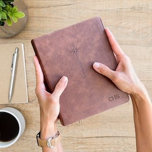 Personalized NIV Journal the Word® Bible | Custom Engraved Name | Wide-Margin Bible for Notes, Verse Art, & Reflections | Brown