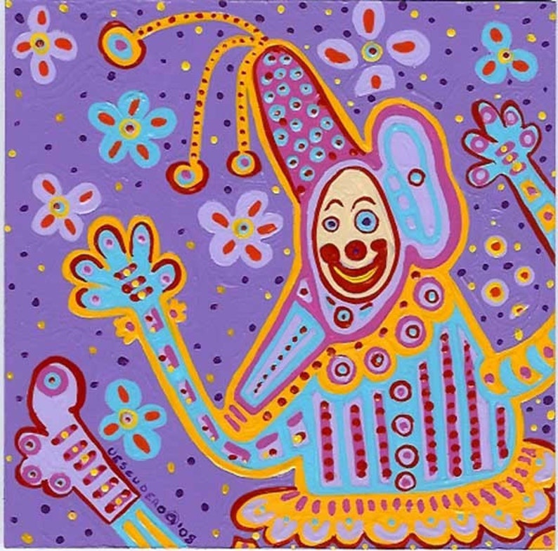 ABSTRACT Art Print 12 x 12 Purple Turquoise image 0