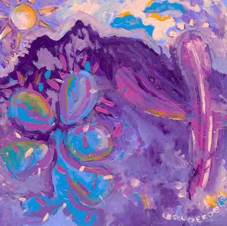 ORIGINAL Painting 6x 6 Purple Lavender Abstract image 0