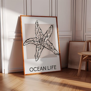 summer seashell wall art, home wall decor, beach room decor, college girl decor, beach vibes, black and white seashell art, seashell print,