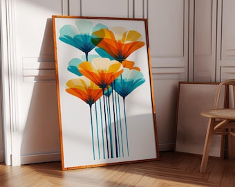 California poppy, Botanical print, California poppy art, wildflower prints, watercolor painting, wall art print, floral prints, California