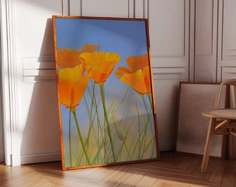 California poppy, Botanical print, California poppy art, wildflower prints, watercolor painting, wall art prints, floral prints, California