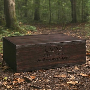 Personalisierte Haustier-Gedenkbox aus Holz, Urne mit Gravur