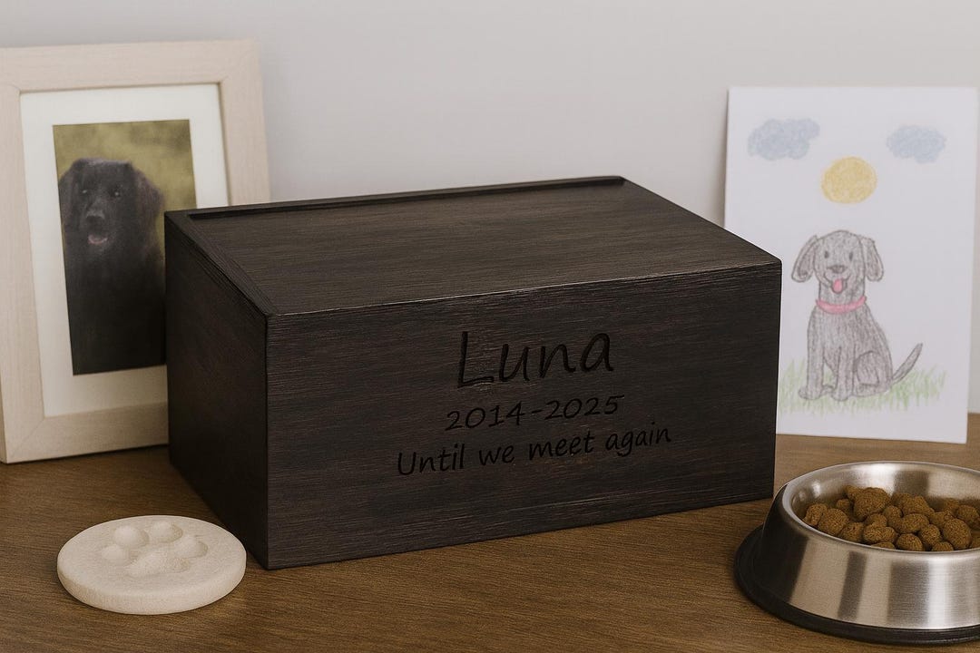 Personalized Handmade Wooden Pet Storage Box – Memory Chest for Pet ...