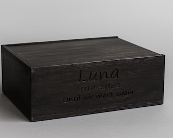 Personalized Wooden Pet Memorial Box: Engraved Pet Loss Keepsake Urn