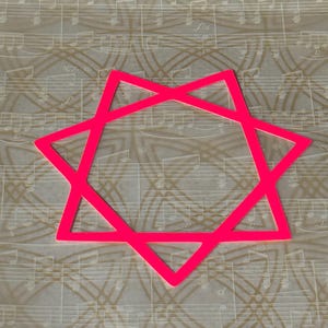 HEPTAGRAM Aufkleber // Helles, pinkes, glänzendes Vinyl // WASSERFEST