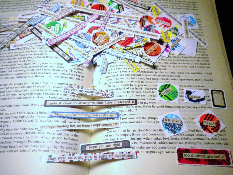 Reworked Sticker Sticker Pack! Random, Handmade UPCYCLED Word Stickers - Reworked ...
