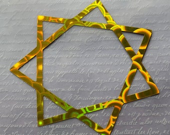 HEPTAGRAM decal sticker // Holographic circles vinyl in multiple colors // WATERPROOF