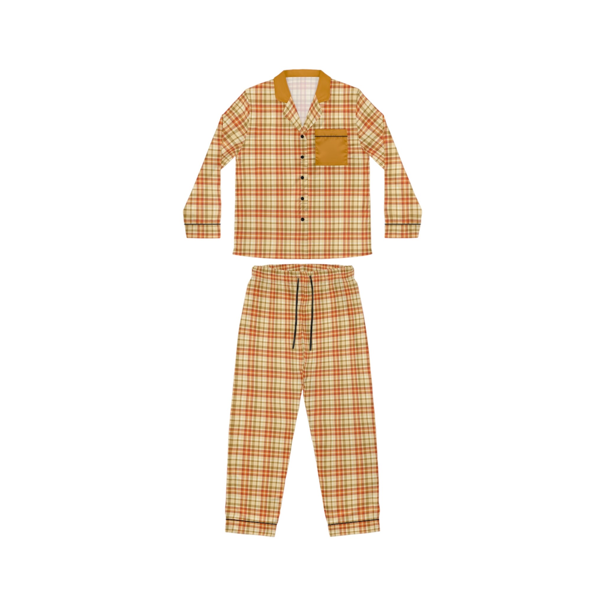 Orange plaid pajamas hotsell