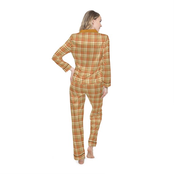 Orange plaid pajamas sale